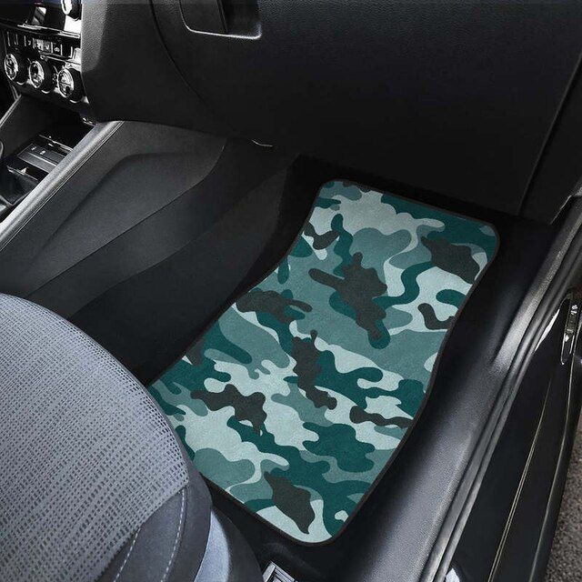 Forest Green Camouflage Car Floor Mats