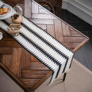 black and white table runner, view 4 - MRSLM