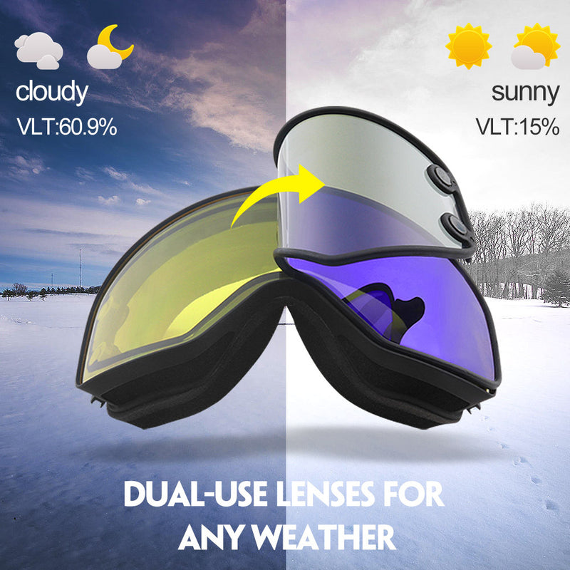 magnetic lens ski goggles, view 2 - MRSLM