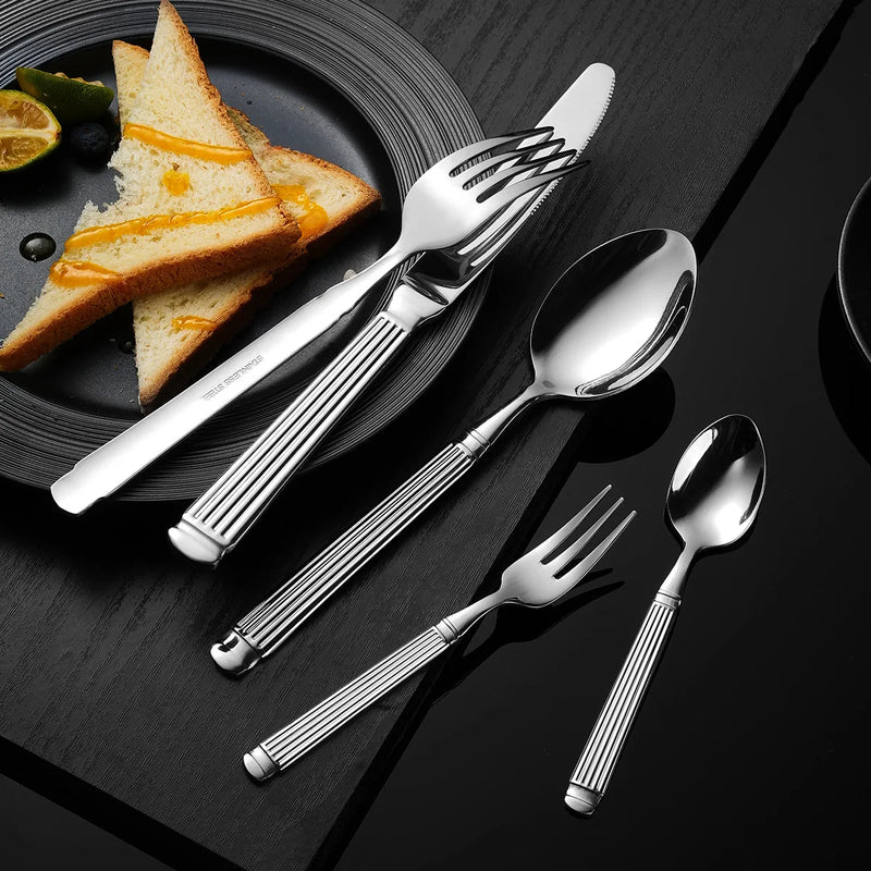 Gold Roman column style cutlery set, view 7 - MRSLM