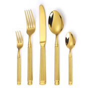 Gold Roman column style cutlery set, view 2 - MRSLM