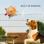 interactive plush dog chew toy with bell, view 8 - MRSLM