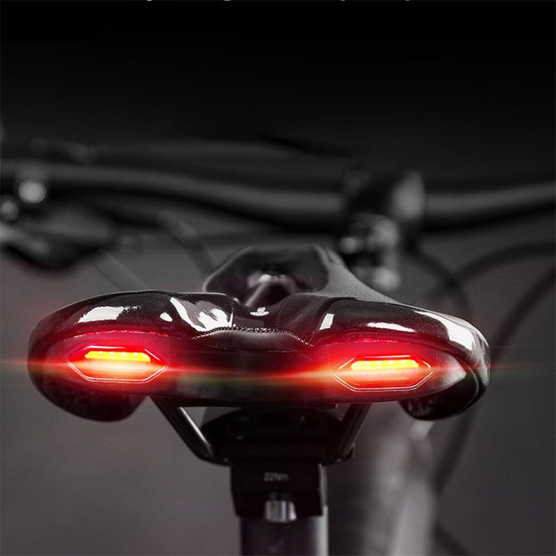 Shock-absorbing bike saddle with taillight - MRSLM