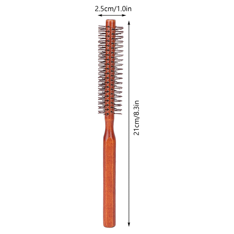 round wood hair brush, view 2 - MRSLM