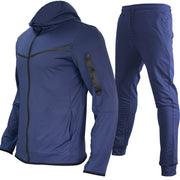 men's hooded sportswear top and trousers set, view 12 - MRSLM