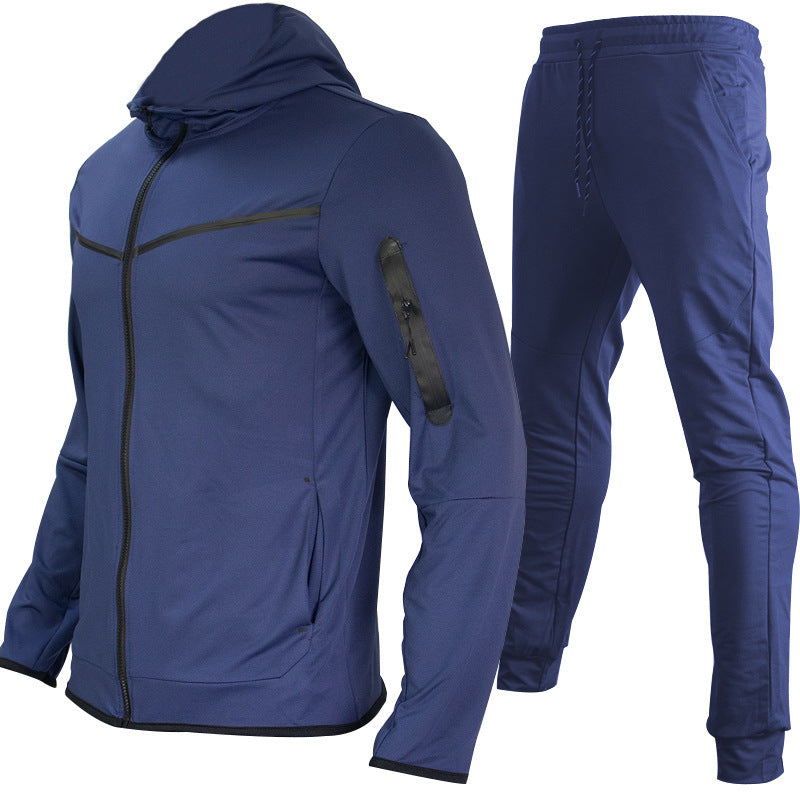 men's hooded sportswear top and trousers set, view 12 - MRSLM
