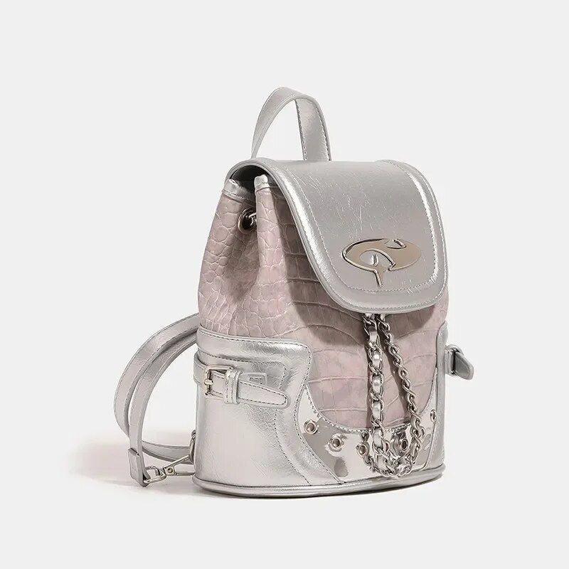 PU leather mini backpack, view 6 - MRSLM