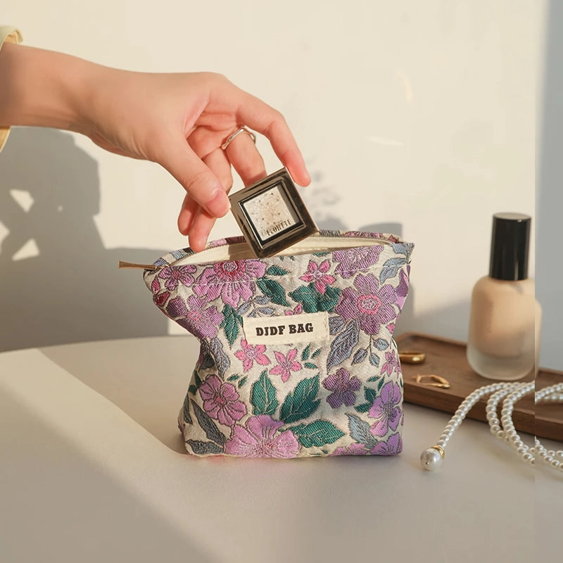 Vintage Floral Cosmetic Bag