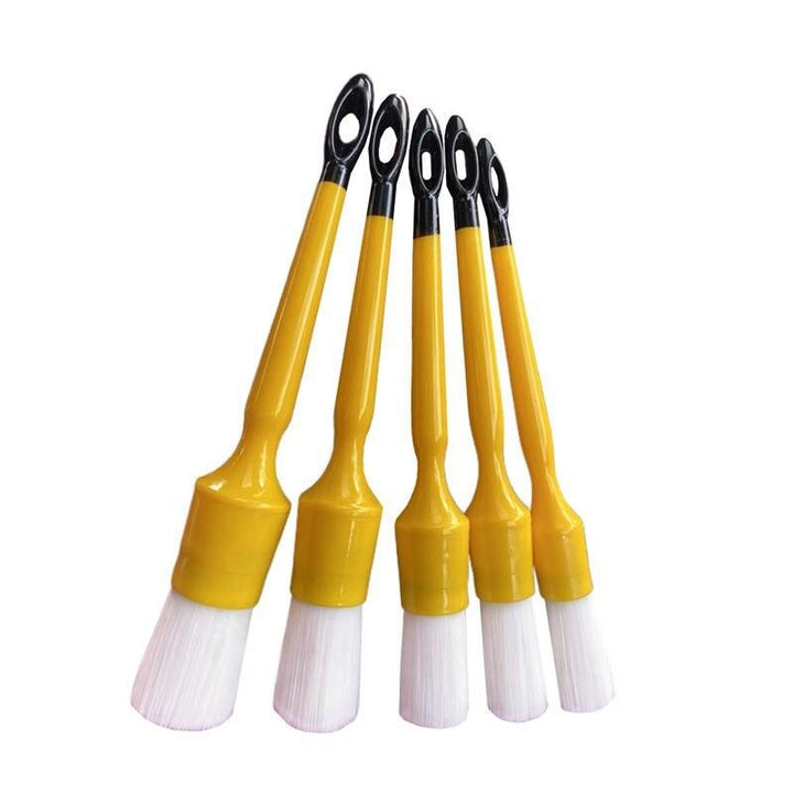 5-Piece Durable PBT White Nylon Hair Car Detailing Brush Set