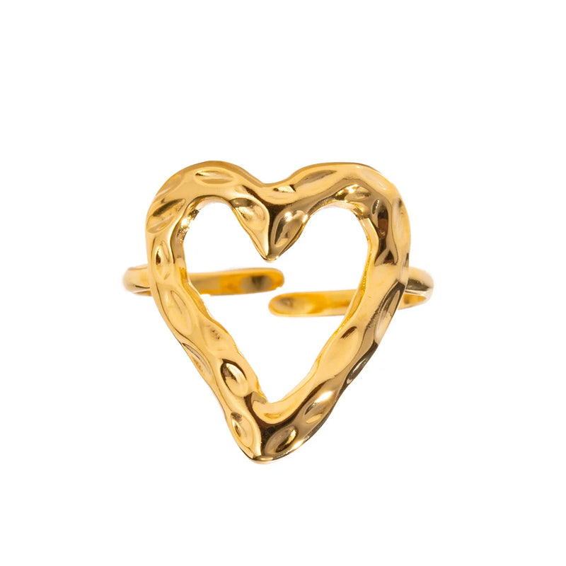 heart hollow adjustable ring, view 2 - MRSLM