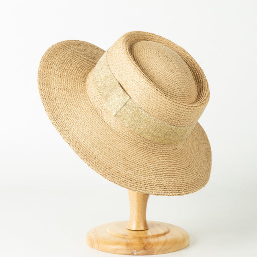 foldable straw sun hat, view 3 - MRSLM