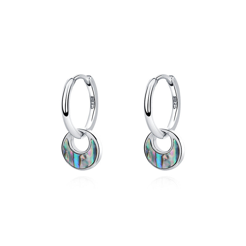 925 Sterling Silver Vintage Abalone Shell Earring