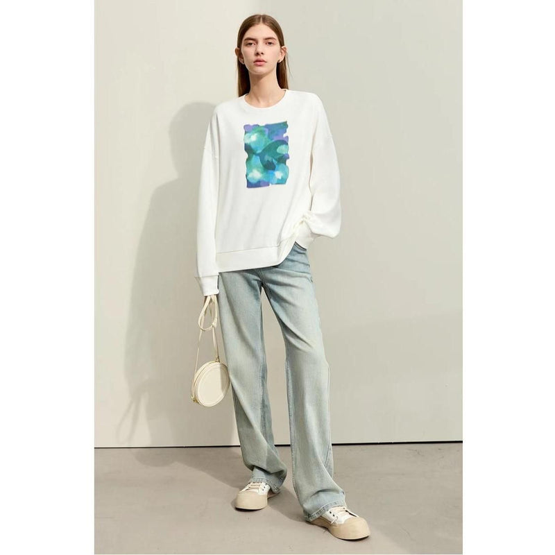 Women's Abstract Print Loose Hoodie
