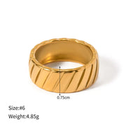Gold plated hypotenuse pattern closed ring, view 8 - MRSLM