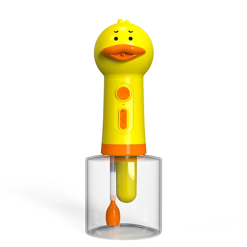 Yellow duck foam soap dispenser for pets, view 2 - MRSLM