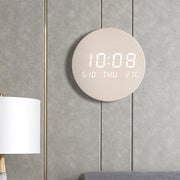 Silent LED wooden wall clock, view 2 - MRSLM