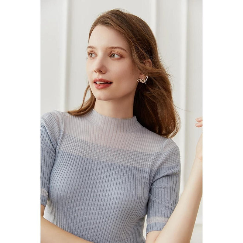 Elegantes Stricktop mit halben Ärmeln für Damen