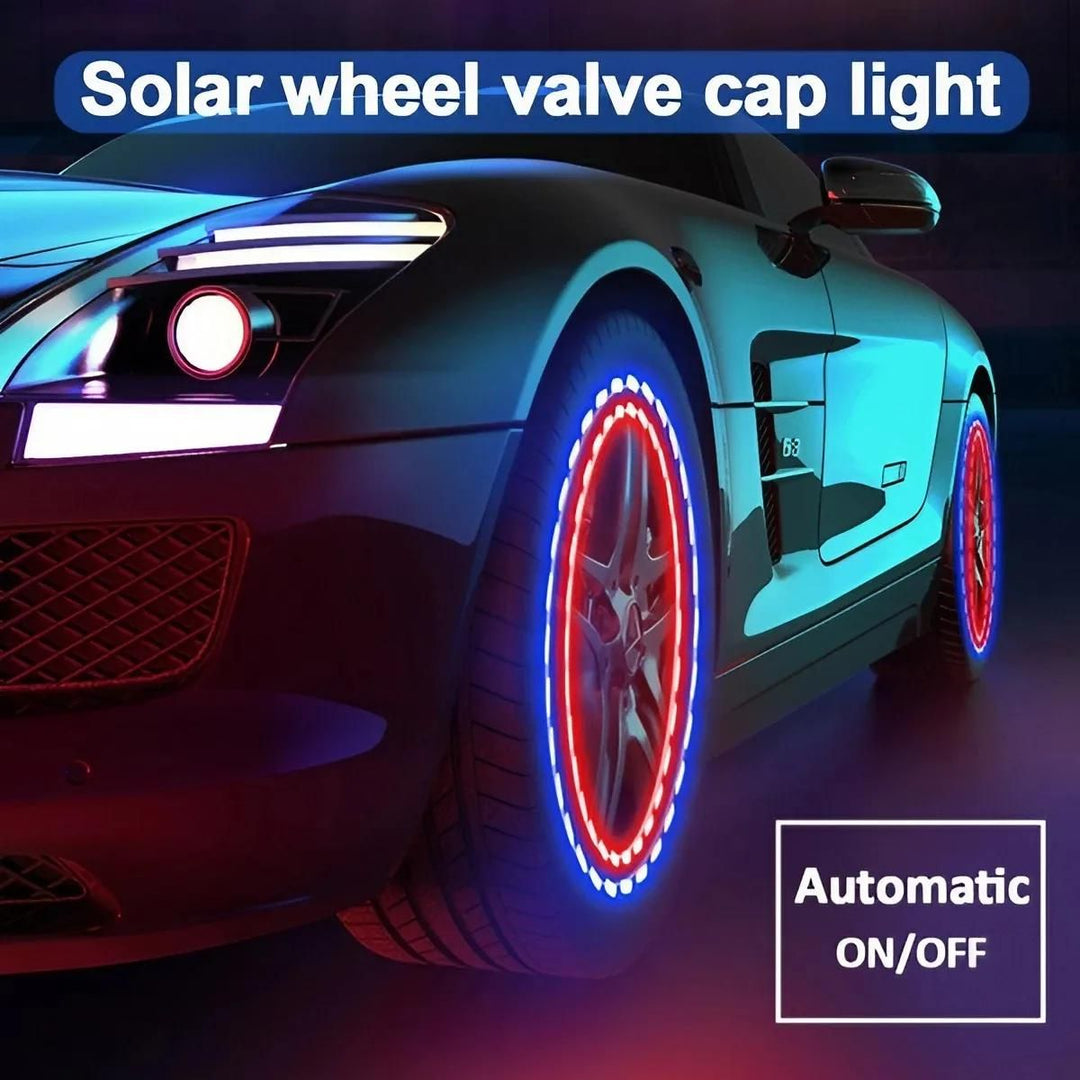 Solar-Powered LED Car Wheel Lights