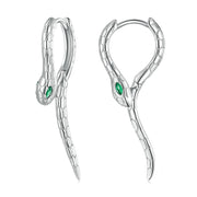 silver snake earrings, view 5 - MRSLM