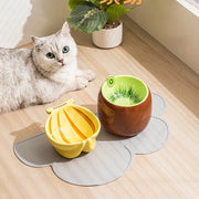 elevated ceramic cat bowl, view 4 - MRSLM