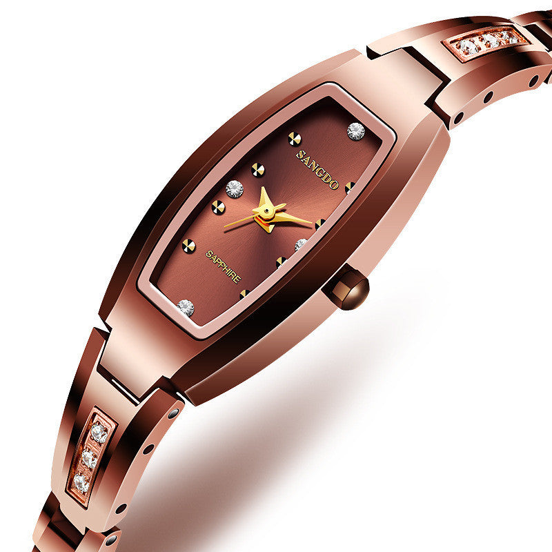 Tungsten Steel Waterproof Quartz Female Watch