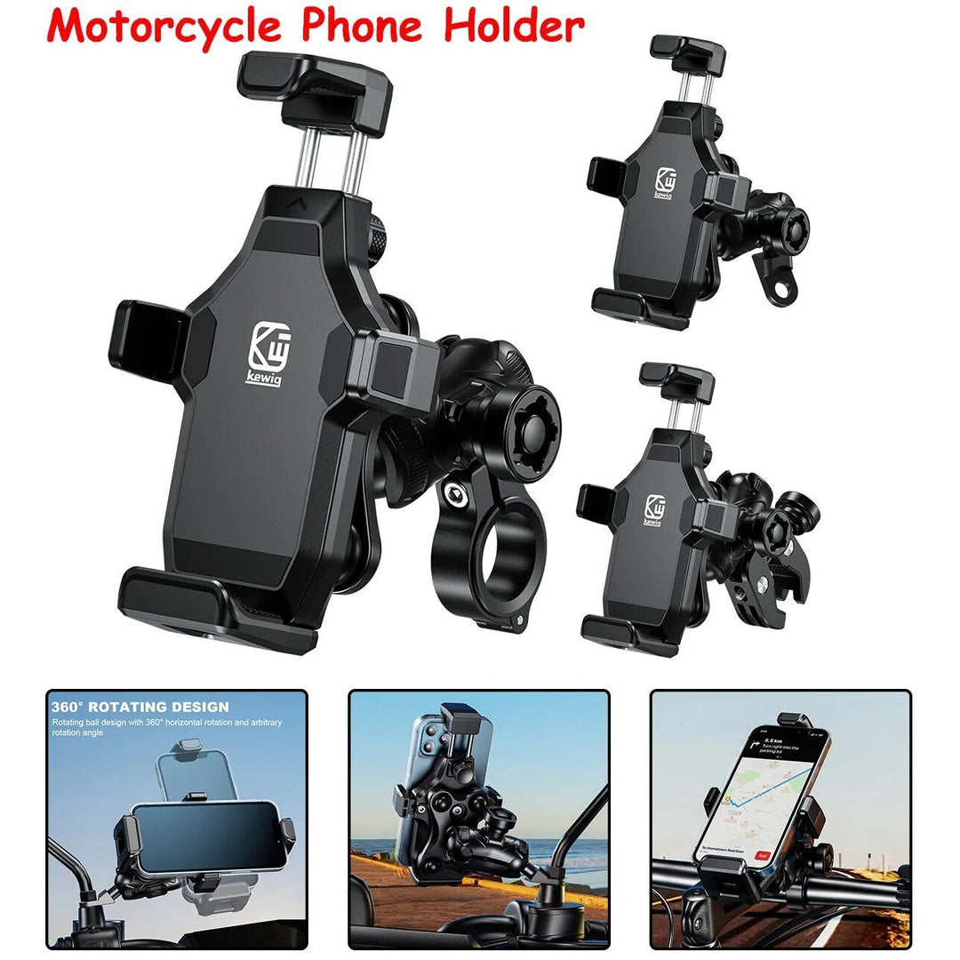 360° Rotating Shockproof Bike & Motorcycle Phone Mount for 4.7-7.2 Inch Devices