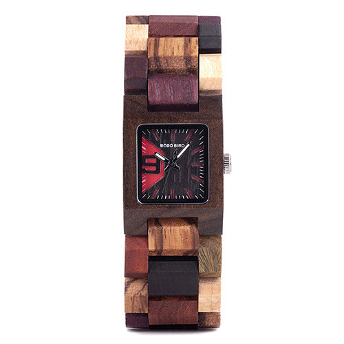 wooden shell quartz watch, view 5 - MRSLM