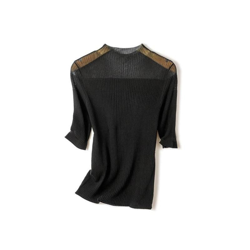 Elegantes Stricktop mit halben Ärmeln für Damen