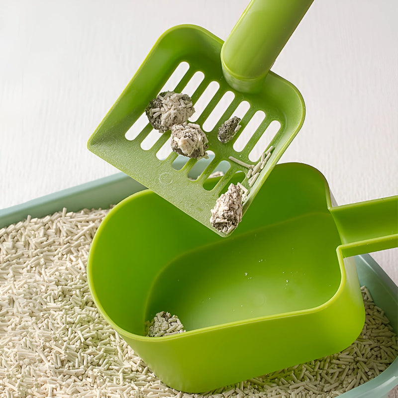 plastic cat litter scoop with self-cleaning base, view 4 - MRSLM
