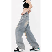 gradient washed wide leg jeans, view 4 - MRSLM