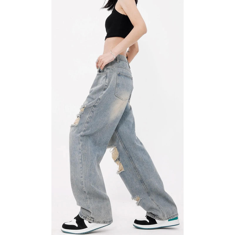 gradient washed wide leg jeans, view 4 - MRSLM