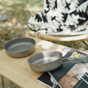 portable titanium camping frying pan, view 4 - MRSLM