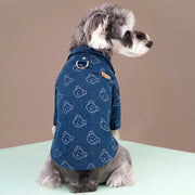 denim dog coat jacket with d-ring, view 7 - MRSLM