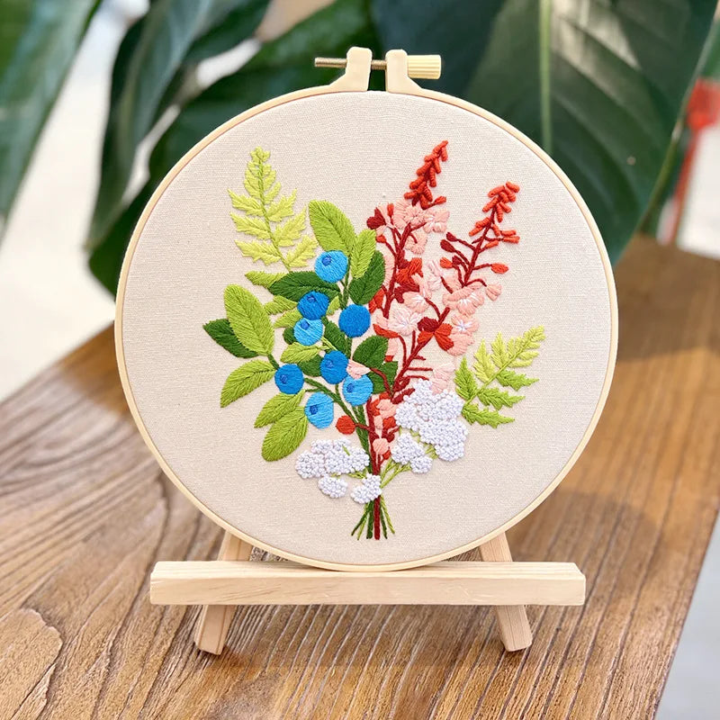 Kit de Bordado de Flores para Iniciantes
