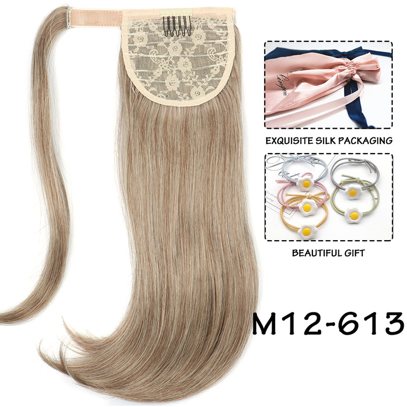 synthetic straight wraparound ponytail, view 14 - MRSLM