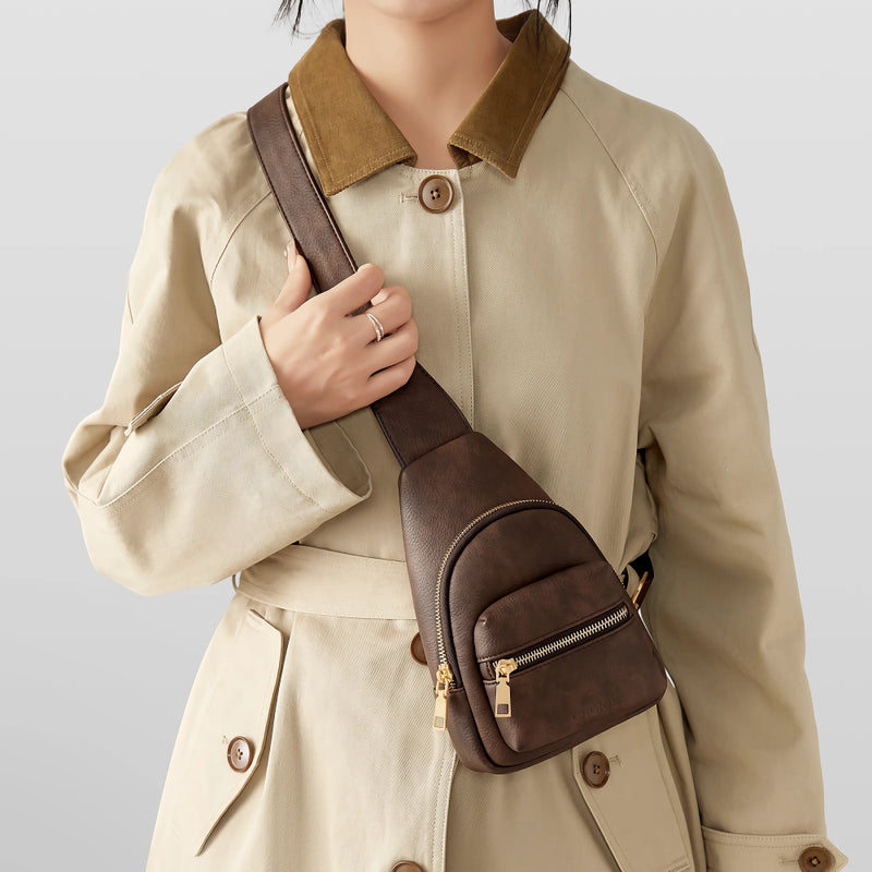 PU leather sling bag, view 6 - MRSLM