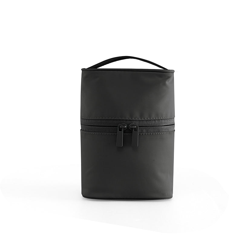cylindrical makeup storage bag, view 3 - MRSLM