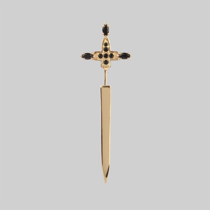 S925 Silver Cross Sword Eardrop