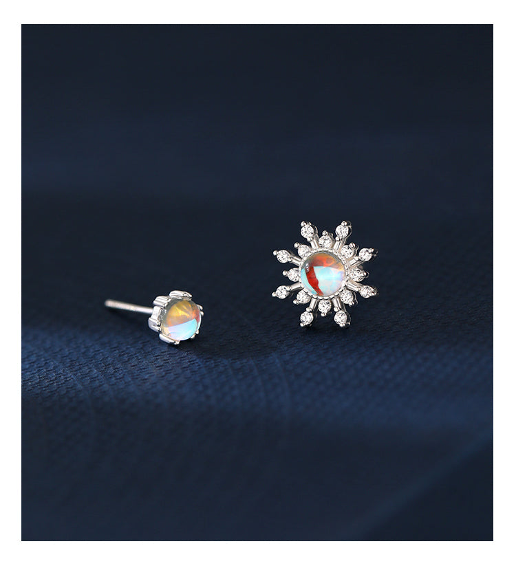 925 silver sun stud earrings, view 3 - MRSLM