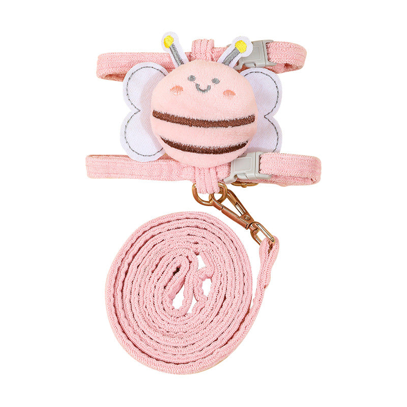 cartoon bee cat harness with leash, view 4 - MRSLM
