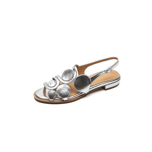 sheepskin round toe sandals, view 2 - MRSLM