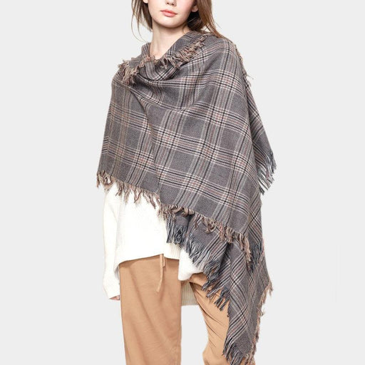 oversized wool plaid scarf - MRSLM