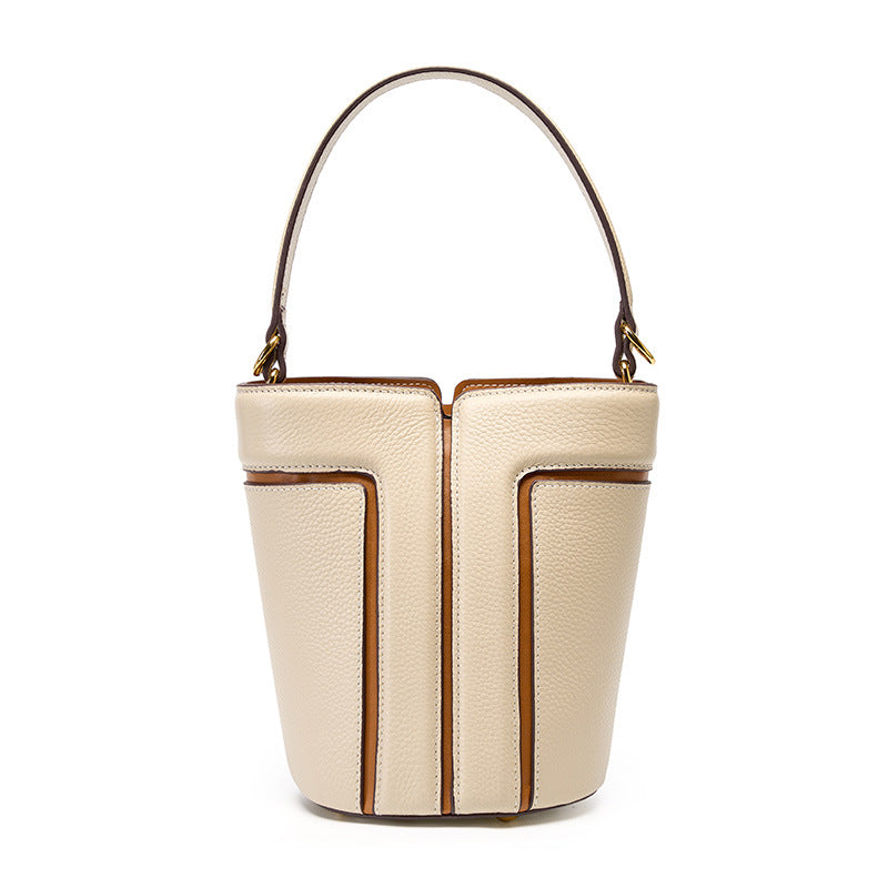 leather bucket shoulder bag, view 2 - MRSLM