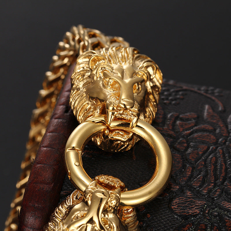 Men's Stainless Steel Cast Lion Head Bracelet