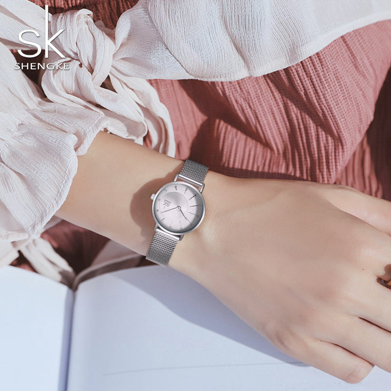 Steel Mesh Belt Diamond Watch