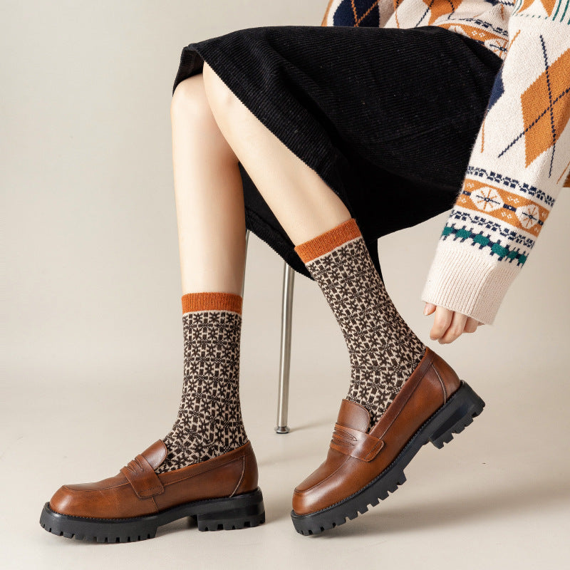 women's winter long wool blend socks, view 7 - MRSLM