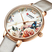 Women's quartz watch with leather strap, view 3 - MRSLM