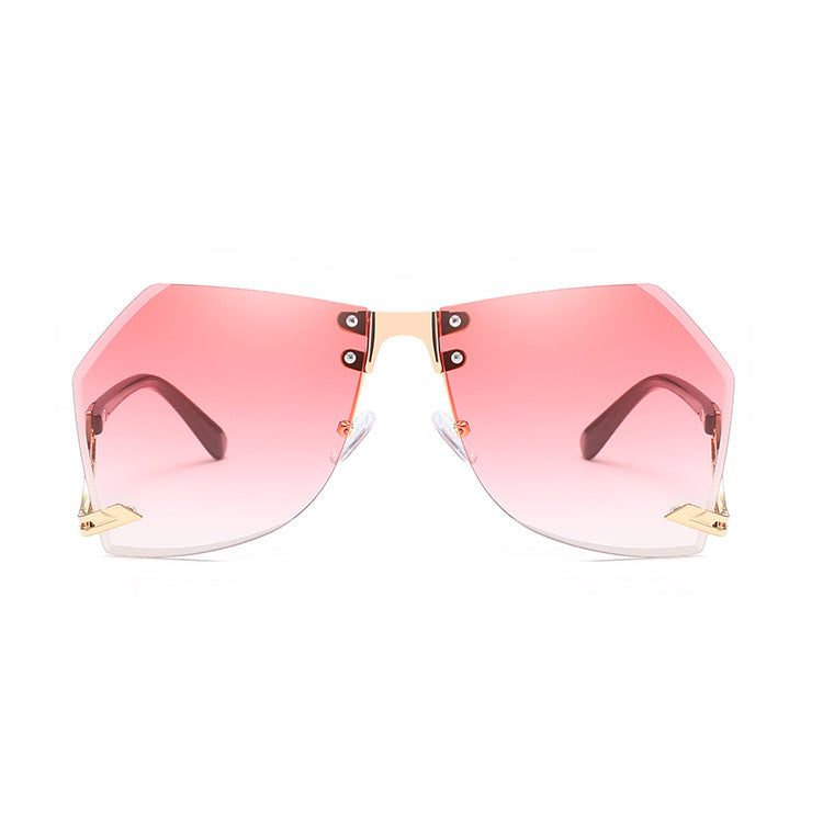 irregular rimless sunglasses for women, view 2 - MRSLM