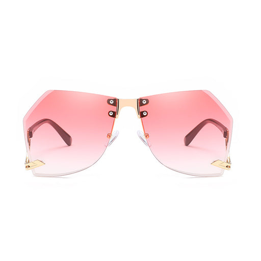 irregular rimless sunglasses for women, view 2 - MRSLM