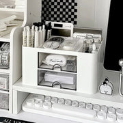 compact desk organizer with dual drawers, view 5 - MRSLM